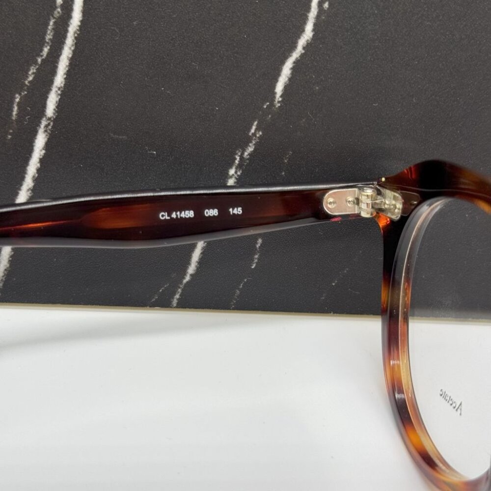 NEW CELINE CL41458 086 HAVANA ROUND UNISEX CELINE EYEGLASSES - Picture 10 of 12